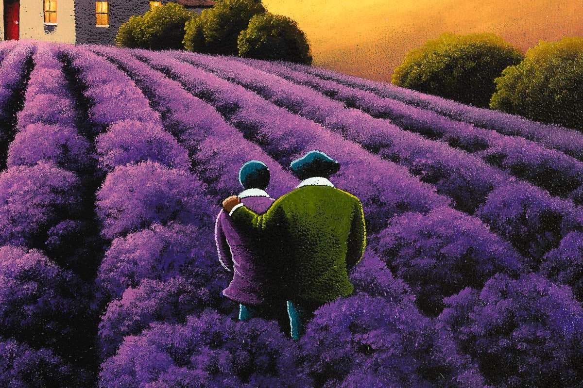 Embracing The Calmness Of Lavender Fields - Original by artist David Renshaw - Wyecliffe Galleries