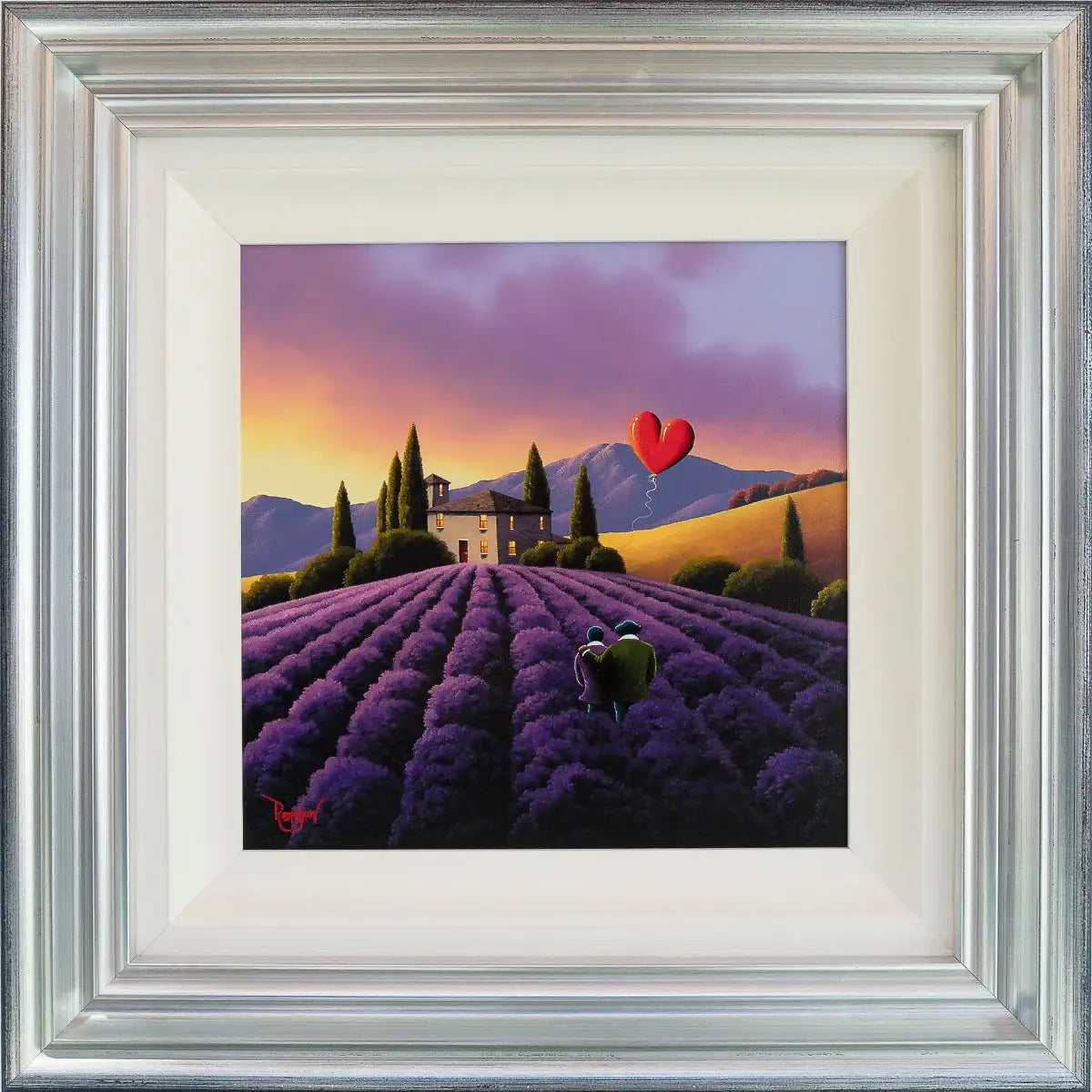 Embracing The Calmness Of Lavender Fields - Original by artist David Renshaw - Wyecliffe Galleries