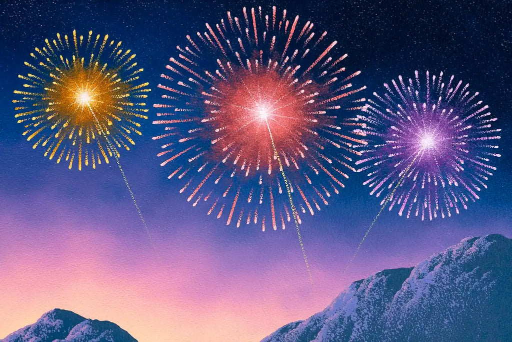 Every Firework Starts With A Spark, Like Our Love - Original - SOLD by artist David Renshaw - Wyecliffe Galleries