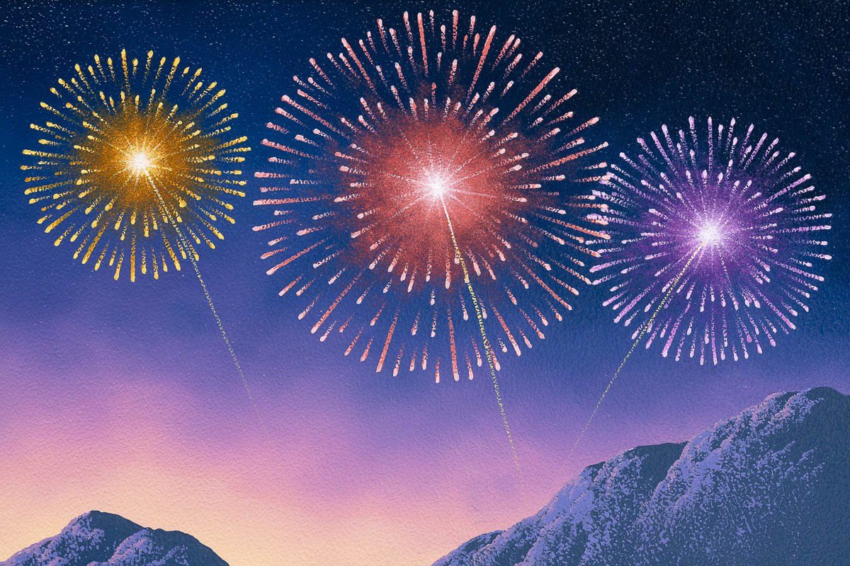 Every Firework Starts With A Spark, Like Our Love - Original - SOLD David Renshaw Original