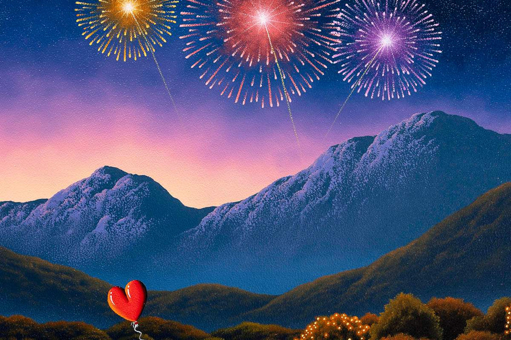 Every Firework Starts With A Spark, Like Our Love - Original - SOLD by artist David Renshaw - Wyecliffe Galleries