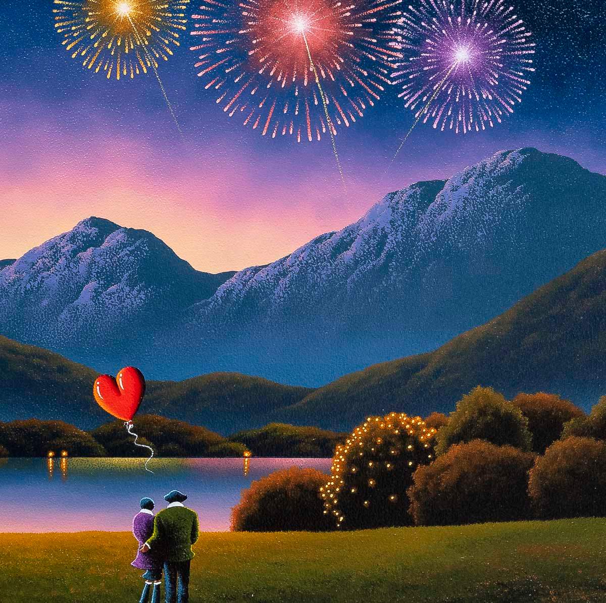 Every Firework Starts With A Spark, Like Our Love - Original - SOLD by artist David Renshaw - Wyecliffe Galleries