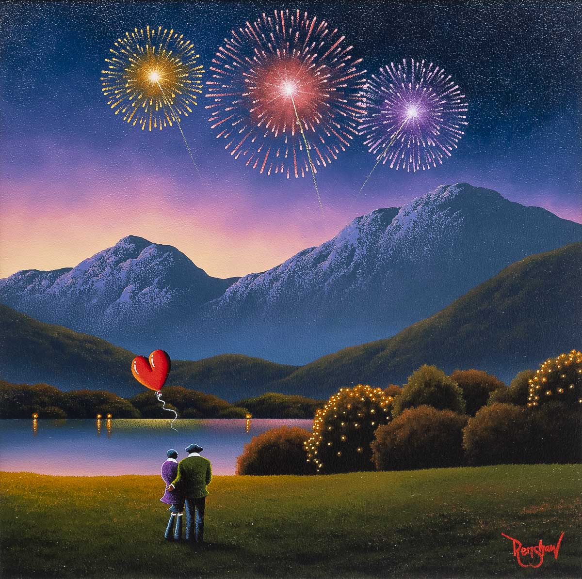 Every Firework Starts With A Spark, Like Our Love - Original - SOLD David Renshaw Original