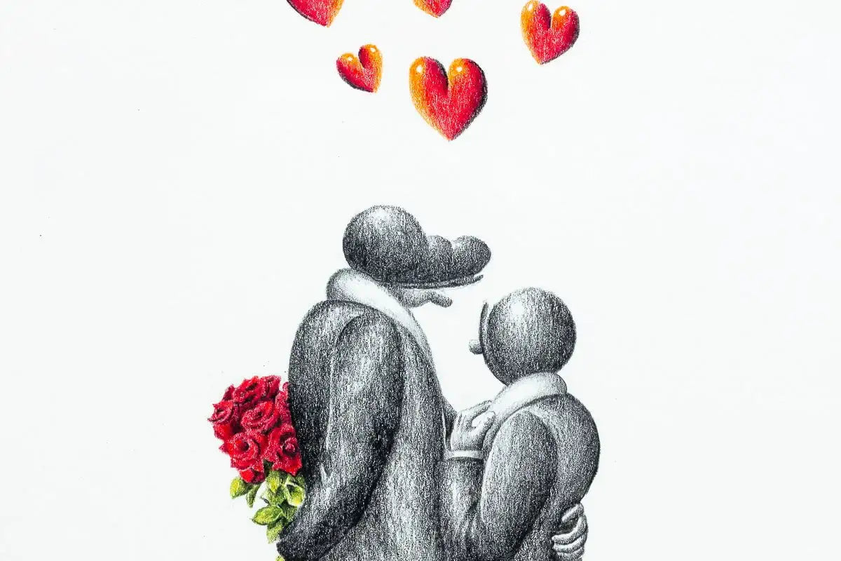 Everyday With You Is A Gift - Original Sketch - SOLD by artist David Renshaw - Wyecliffe Galleries