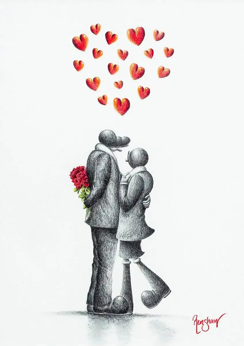 Everyday With You Is A Gift - Original Sketch - SOLD by artist David Renshaw - Wyecliffe Galleries