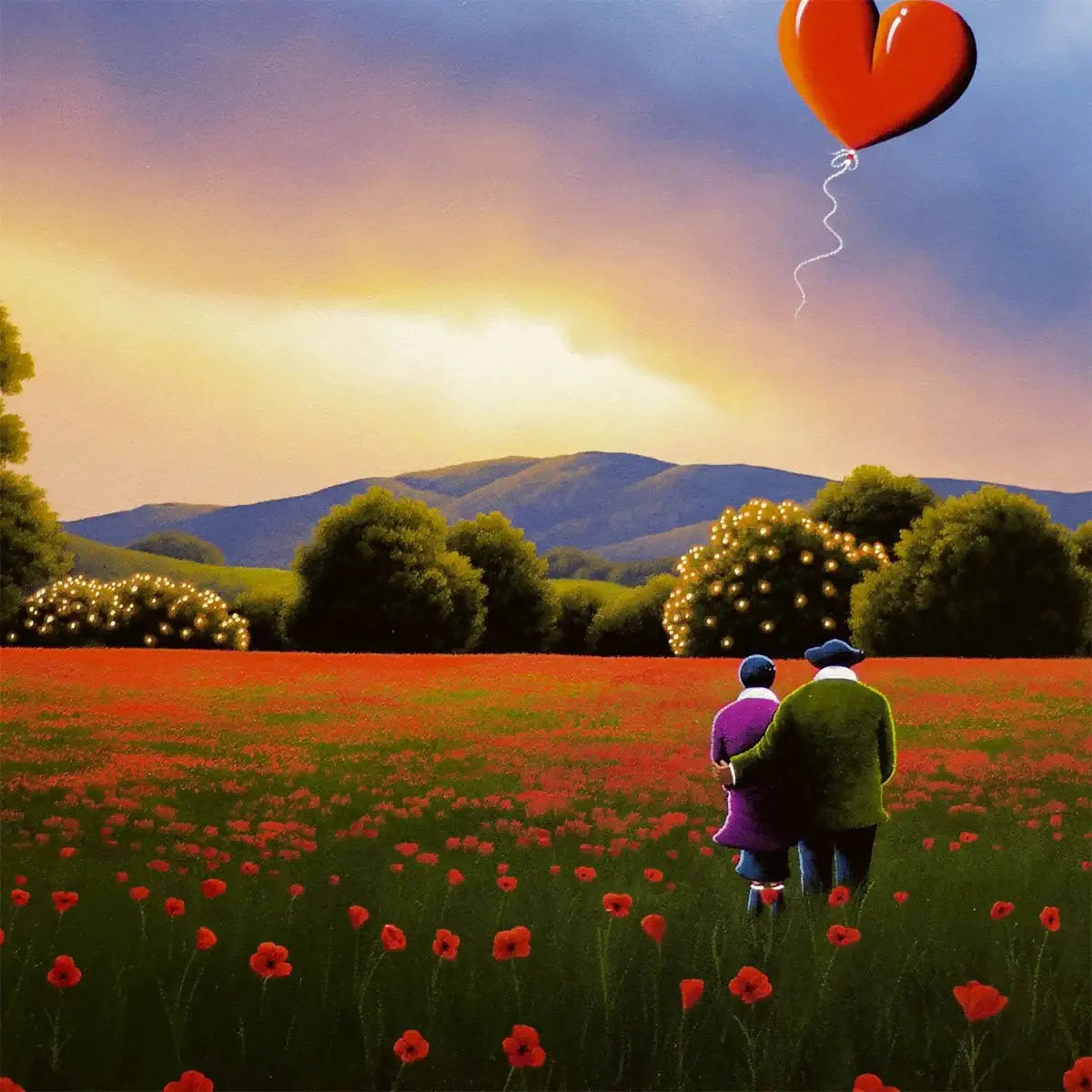 Field Of Poppies - Original - SOLD by artist David Renshaw - Wyecliffe Galleries