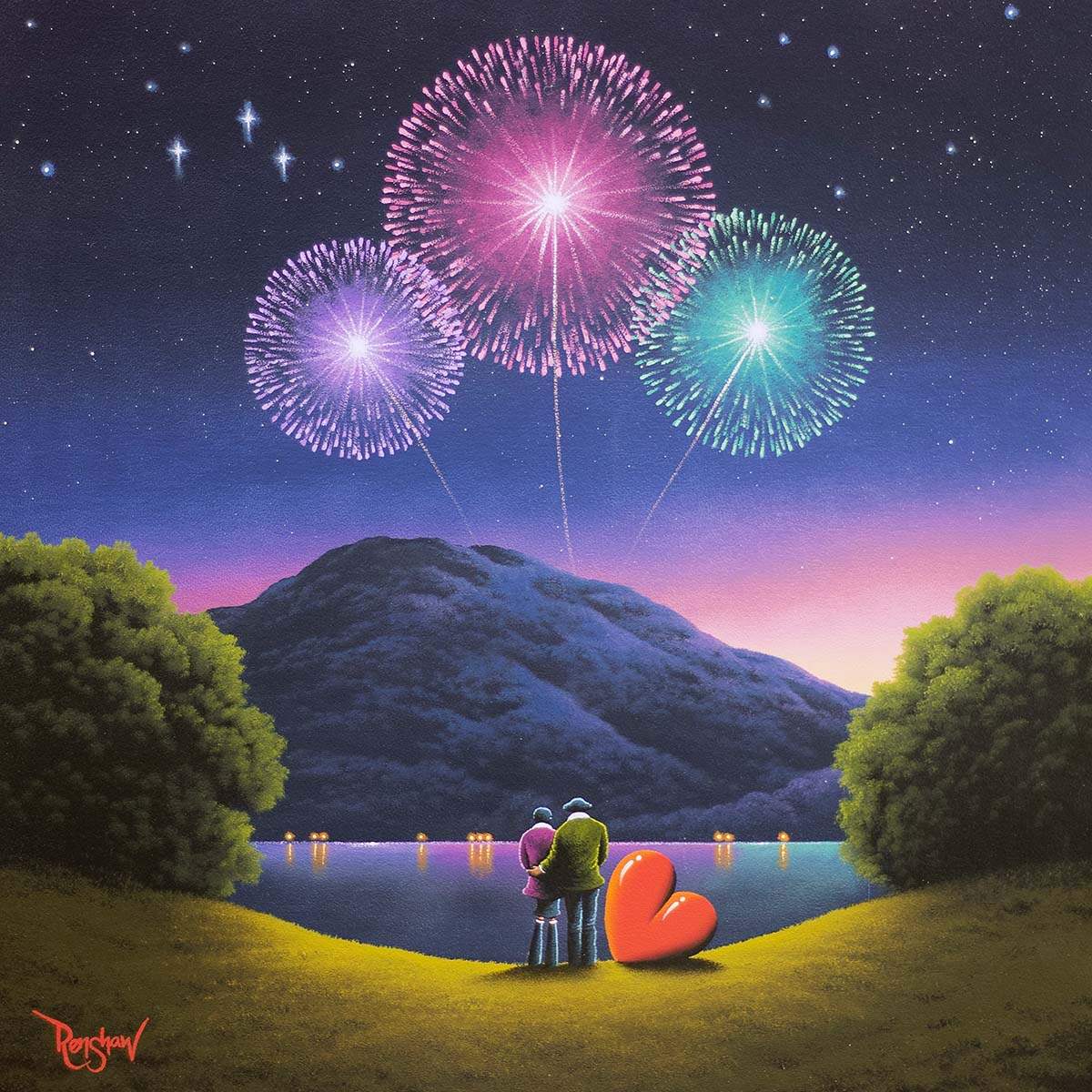 Fireworks Are The Smiles Of Our Heart - Original - SOLD by artist David Renshaw - Wyecliffe Galleries