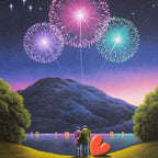 Fireworks Are The Smiles Of Our Heart - Original - SOLD by artist David Renshaw - Wyecliffe Galleries