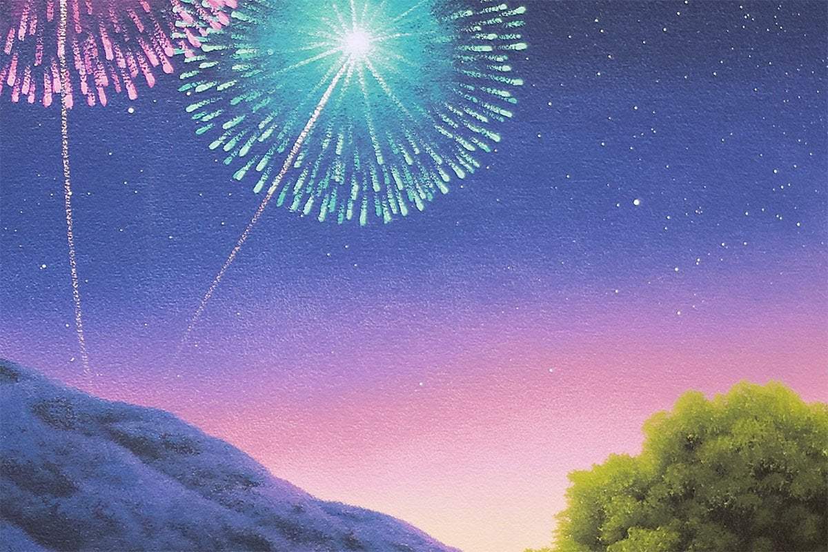 Fireworks Are The Smiles Of Our Heart - Original - SOLD by artist David Renshaw - Wyecliffe Galleries