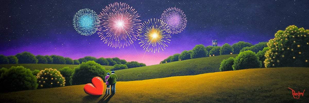 Fireworks Fade, But Love Remains - Original - SOLD by artist David Renshaw - Wyecliffe Galleries