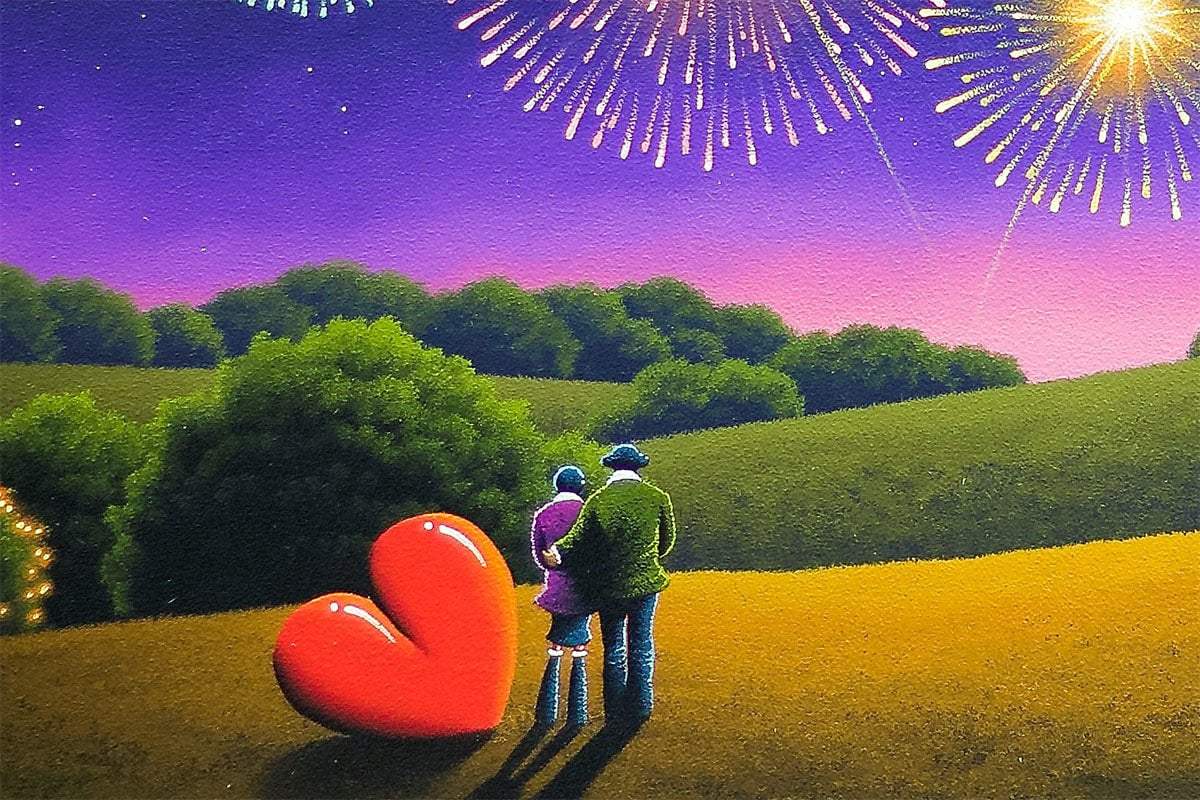 Fireworks Fade, But Love Remains - Original - SOLD by artist David Renshaw - Wyecliffe Galleries