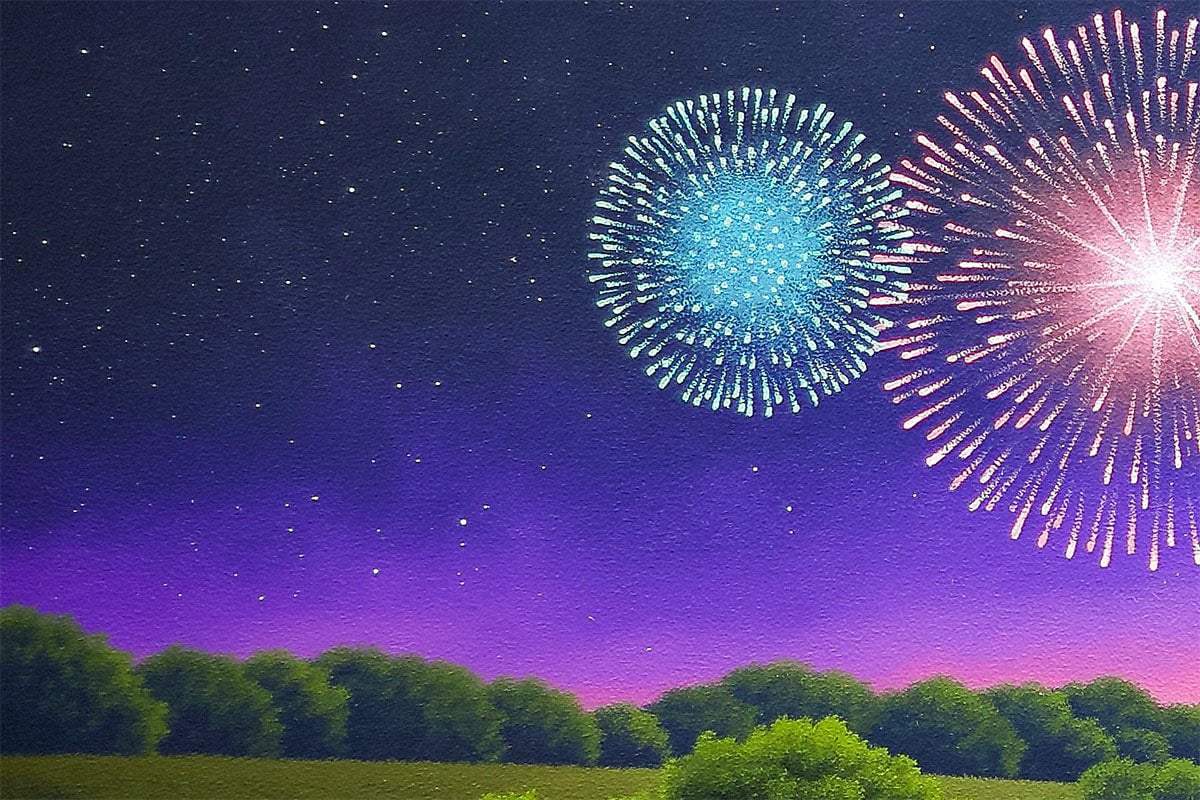 Fireworks Fade, But Love Remains - Original - SOLD by artist David Renshaw - Wyecliffe Galleries