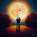 Forever You, Me And The Moon - Original - SOLD by artist David Renshaw - Wyecliffe Galleries