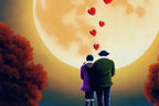 Forever You, Me And The Moon - Original - SOLD by artist David Renshaw - Wyecliffe Galleries