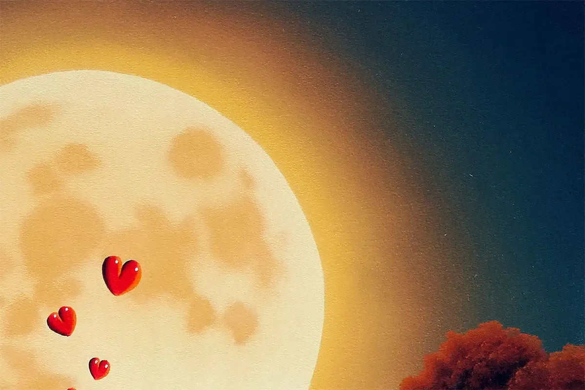 Forever You, Me And The Moon - Original - SOLD by artist David Renshaw - Wyecliffe Galleries