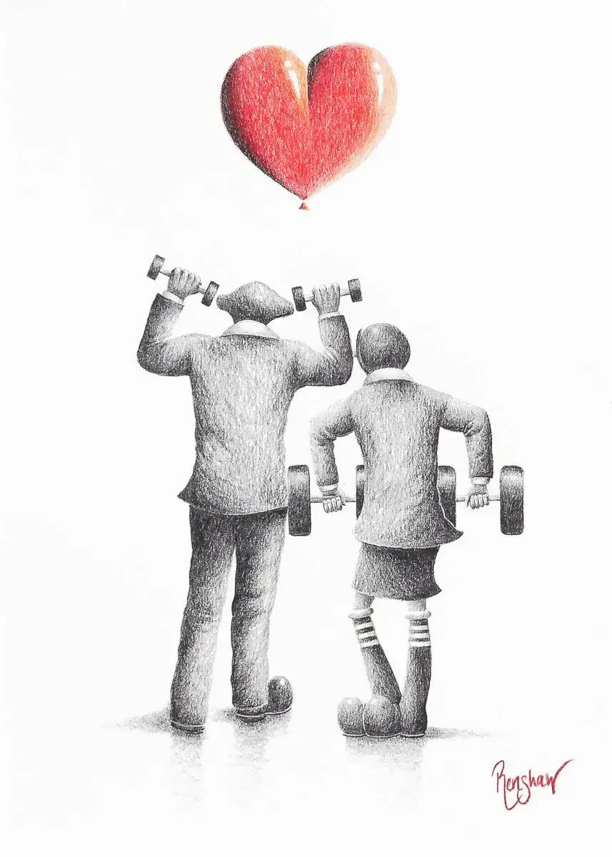 Girl Power - Original Sketch - SOLD by artist David Renshaw - Wyecliffe Galleries