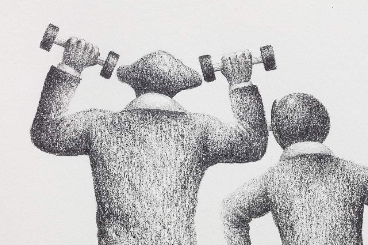 Girl Power - Original Sketch - SOLD by artist David Renshaw - Wyecliffe Galleries