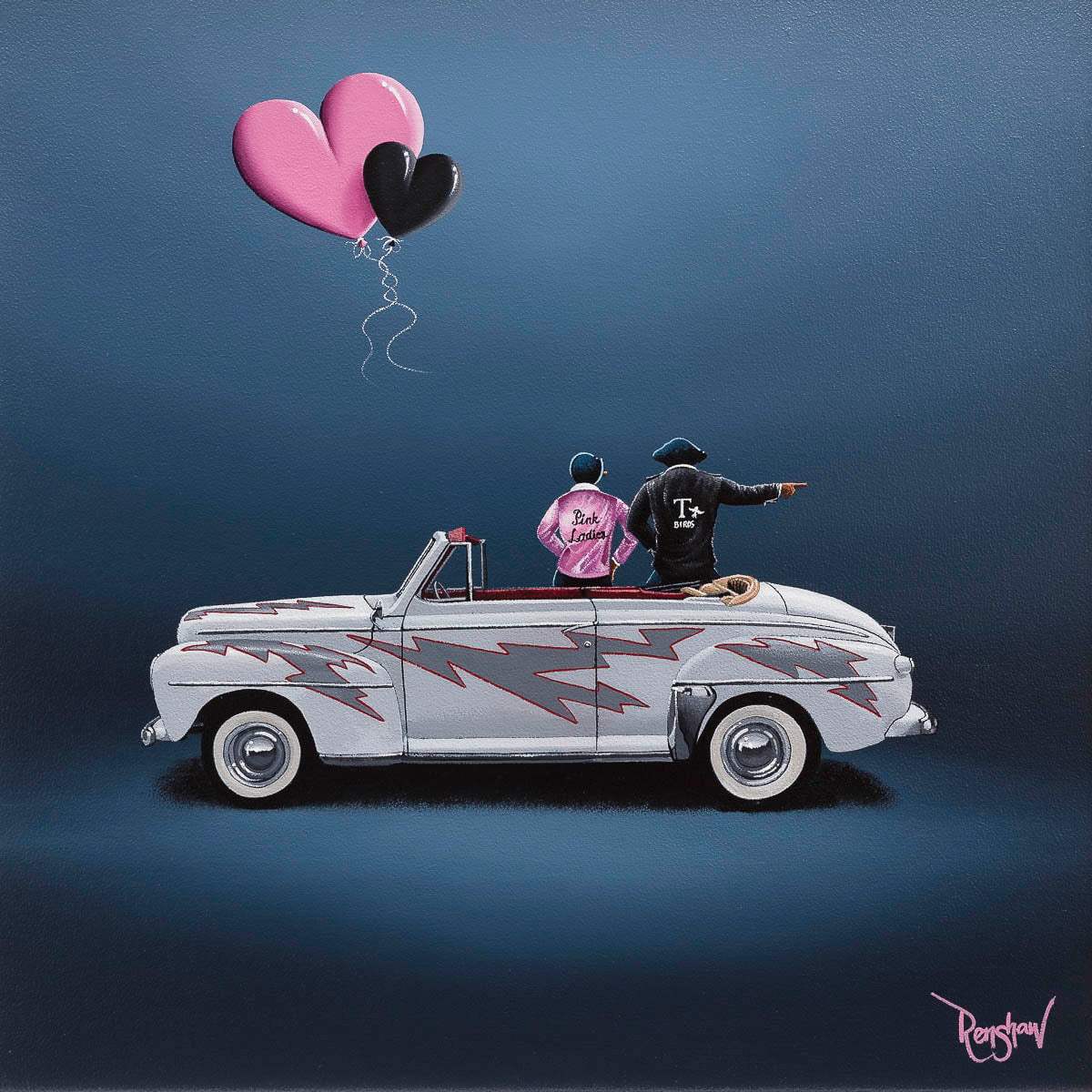 Go Greased Lightnin' - Original - SOLD by artist David Renshaw - Wyecliffe Galleries
