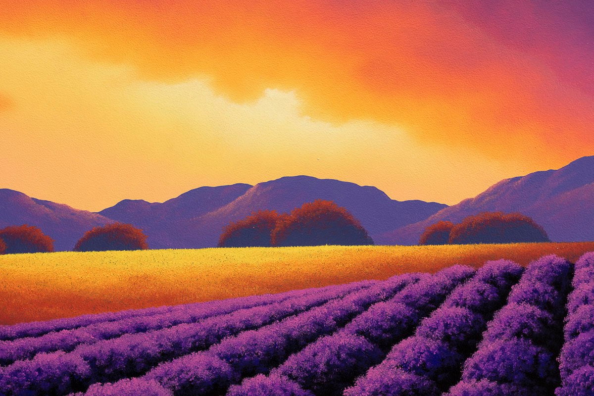 Happiness Blooms Where Lavender Grows - Original - SOLD David Renshaw Original