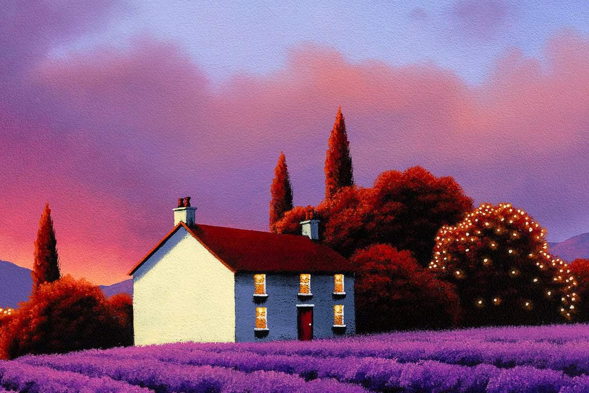 Happiness Blooms Where Lavender Grows - Original - SOLD by artist David Renshaw - Wyecliffe Galleries