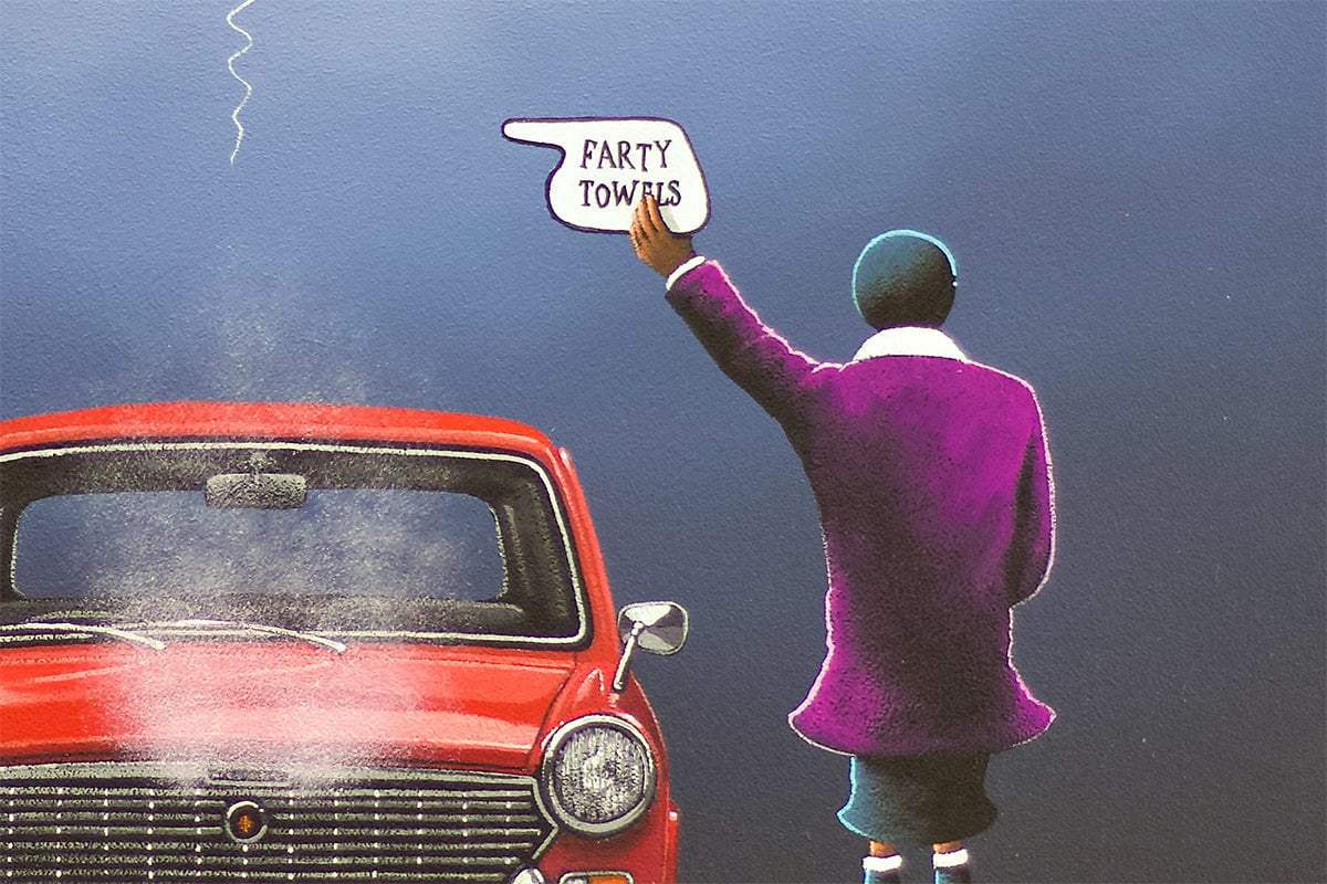 I'm Gonna Give You A Damn Good Thrashing! - Original - SOLD by artist David Renshaw - Wyecliffe Galleries