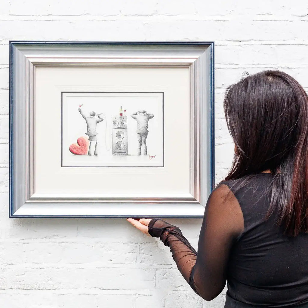 Karaoke Queen - Original Sketch - SOLD by artist David Renshaw - Wyecliffe Galleries