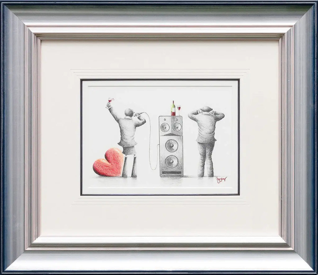 Karaoke Queen - Original Sketch - SOLD by artist David Renshaw - Wyecliffe Galleries