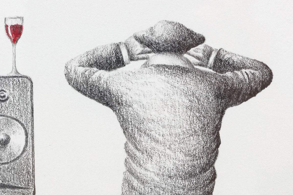 Karaoke Queen - Original Sketch - SOLD by artist David Renshaw - Wyecliffe Galleries