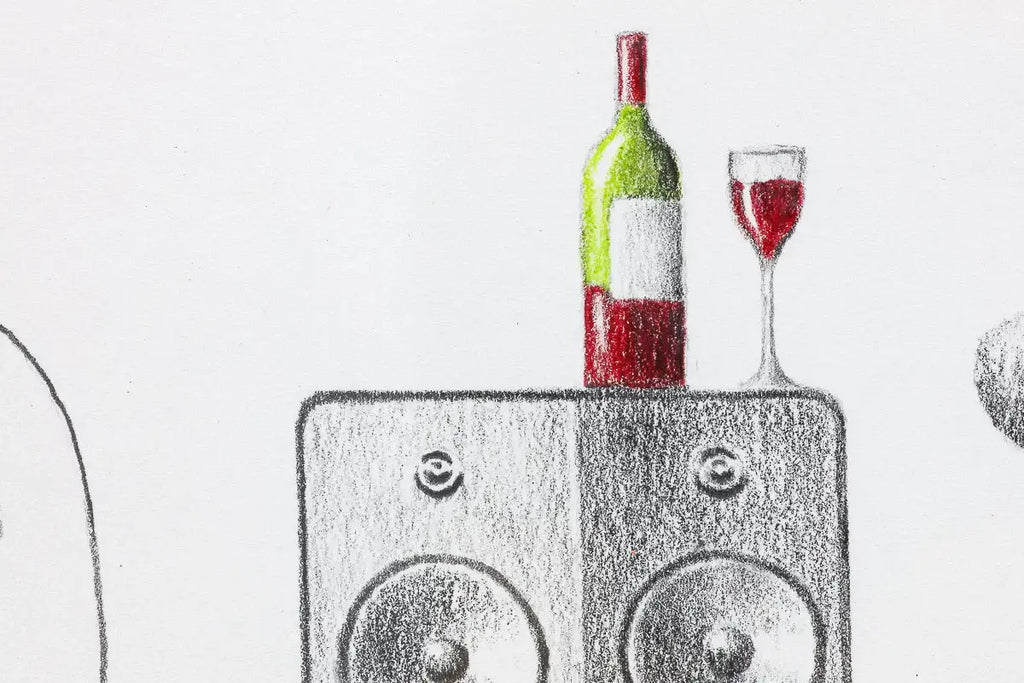 Karaoke Queen - Original Sketch - SOLD by artist David Renshaw - Wyecliffe Galleries