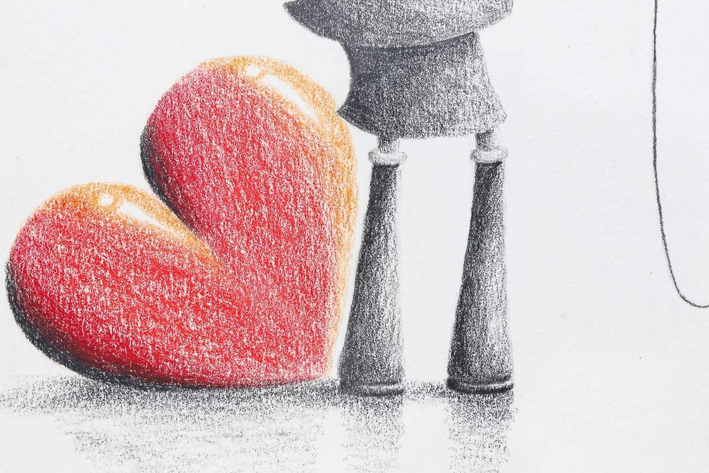 Karaoke Queen - Original Sketch - SOLD by artist David Renshaw - Wyecliffe Galleries