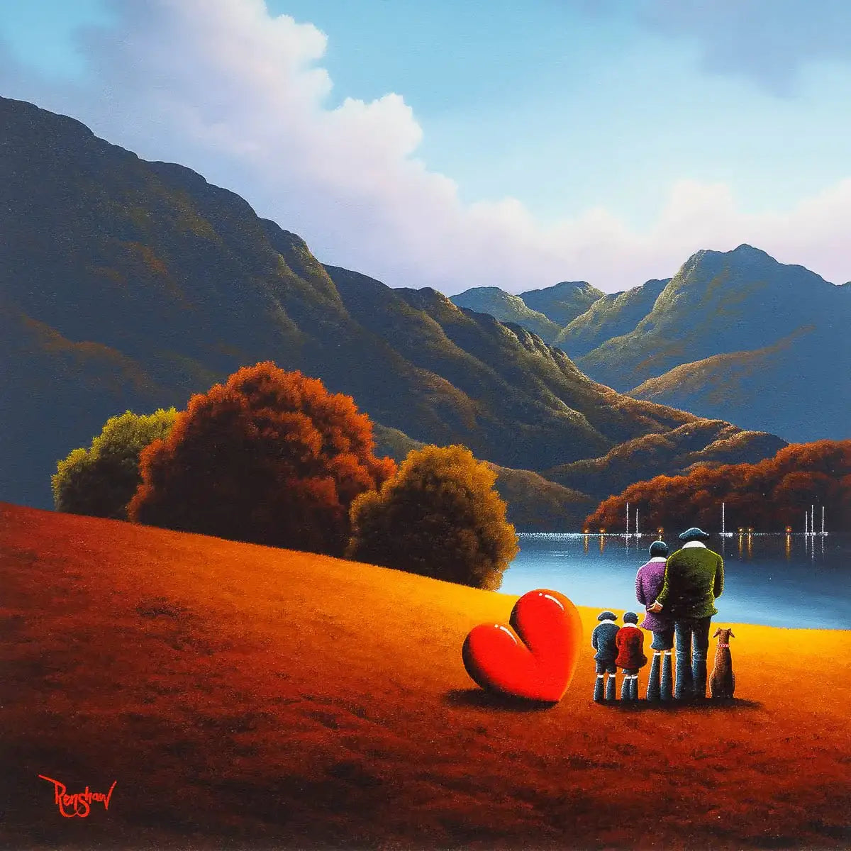 Lakeside Walks - Original - SOLD by artist David Renshaw - Wyecliffe Galleries