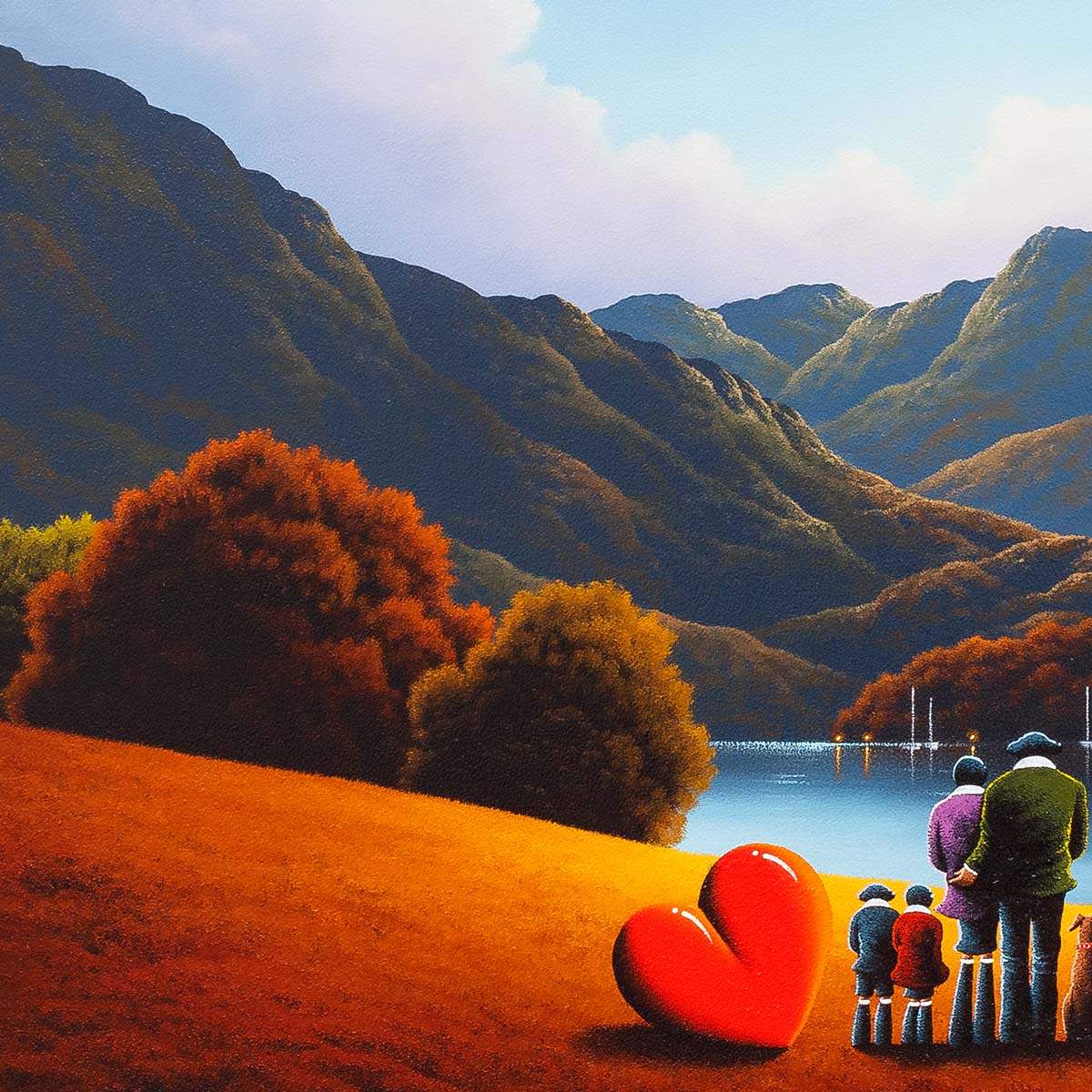 Lakeside Walks - Original - SOLD by artist David Renshaw - Wyecliffe Galleries