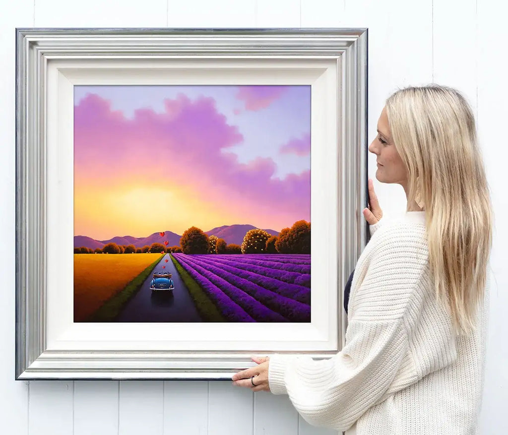 Lavender Fields Forever In Our Heart - Original - SOLD by artist David Renshaw - Wyecliffe Galleries