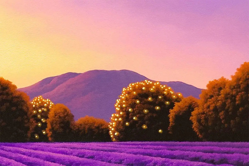 Lavender Fields Forever In Our Heart - Original - SOLD by artist David Renshaw - Wyecliffe Galleries