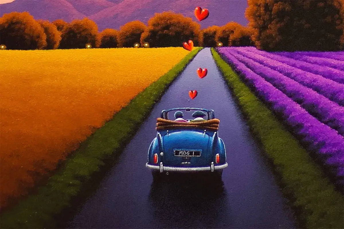 Lavender Fields Forever In Our Heart - Original - SOLD by artist David Renshaw - Wyecliffe Galleries
