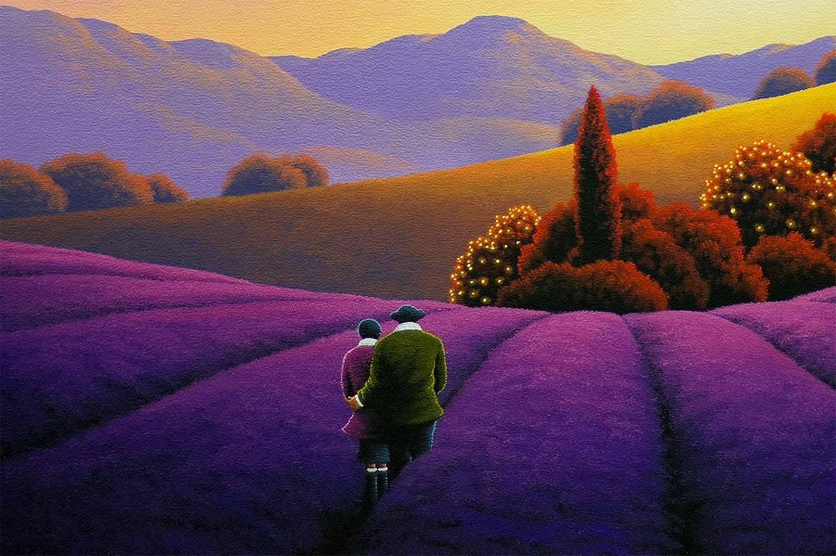 Lavender Fields Of Dreams - Original - SOLD by artist David Renshaw - Wyecliffe Galleries