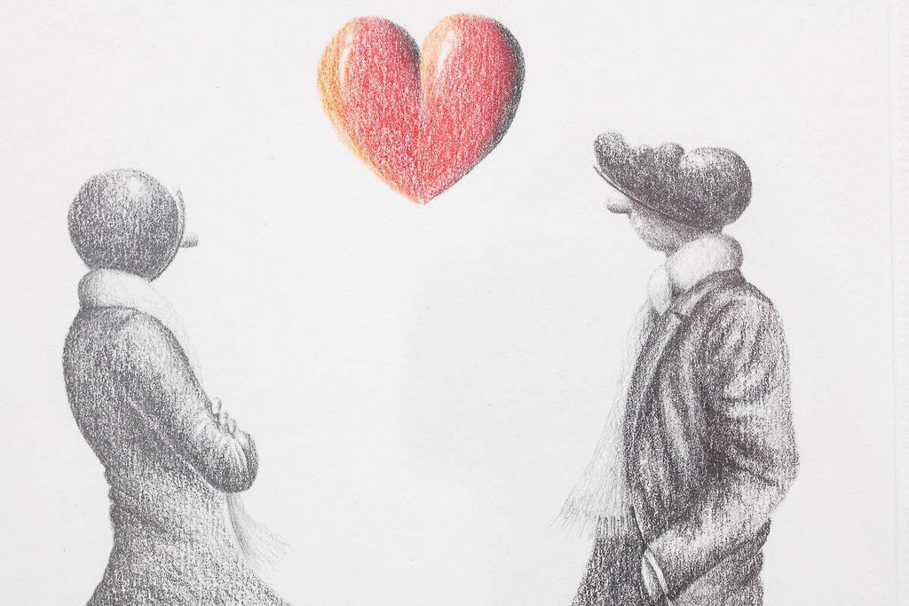 Let's Talk About Love - Original Sketch by artist David Renshaw - Wyecliffe Galleries