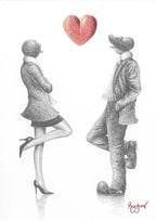 Let's Talk About Love - Original Sketch by artist David Renshaw - Wyecliffe Galleries
