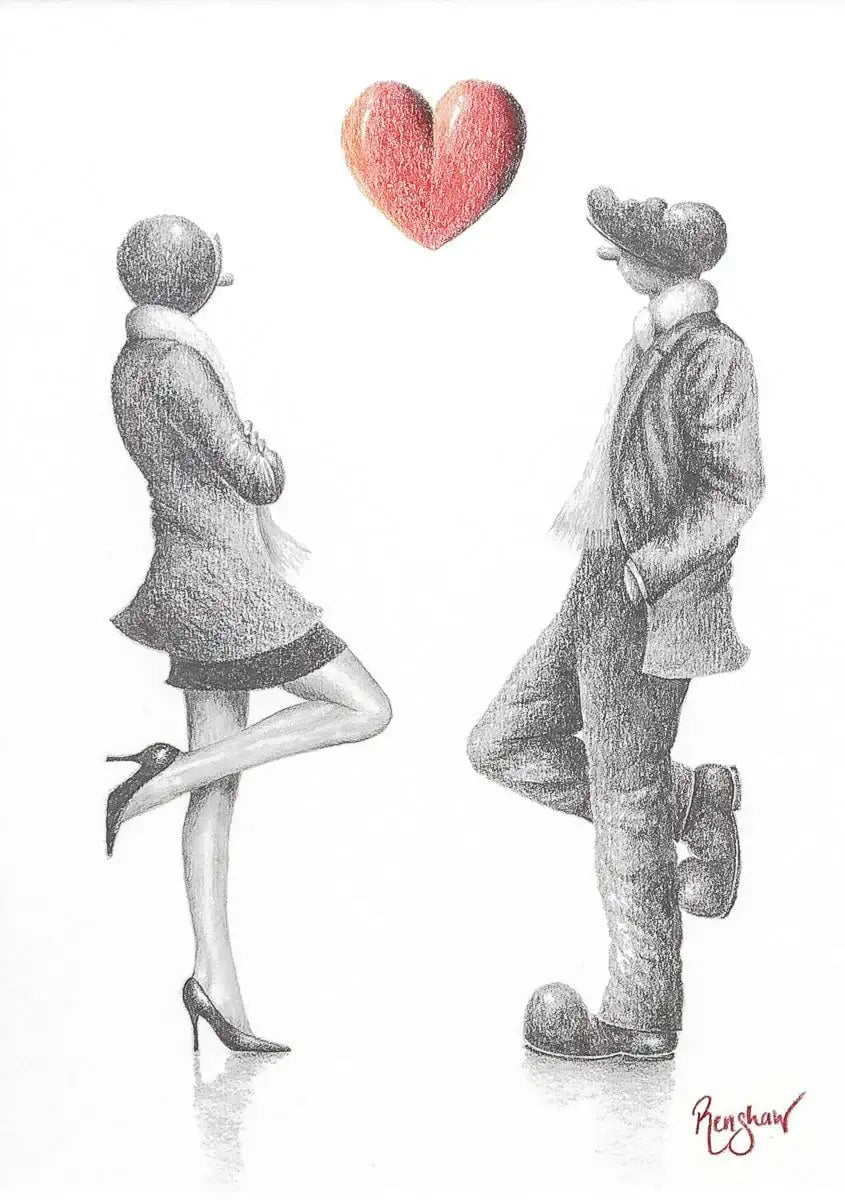 Let's Talk About Love - Original Sketch by artist David Renshaw - Wyecliffe Galleries