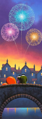 Letting Our Dreams Sparkle Like Fireworks - Original - SOLD by artist David Renshaw - Wyecliffe Galleries