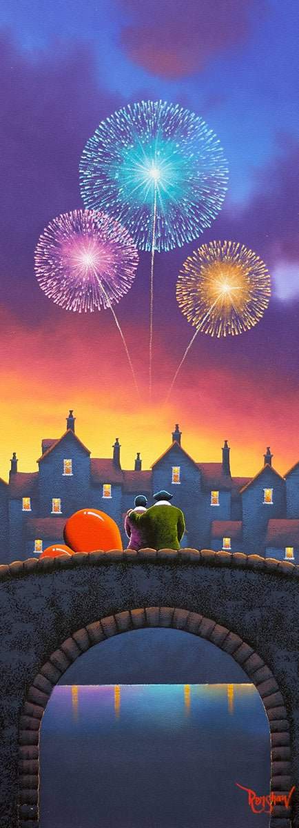 Letting Our Dreams Sparkle Like Fireworks - Original - SOLD by artist David Renshaw - Wyecliffe Galleries