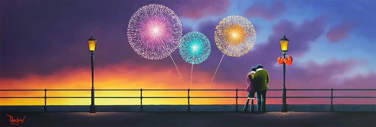 Light Up The Night With Sparks Of Joy - Original - SOLD by artist David Renshaw - Wyecliffe Galleries