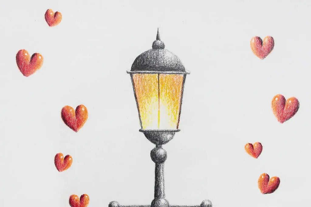 Lit Up With Our Love - Original Sketch - SOLD by artist David Renshaw - Wyecliffe Galleries