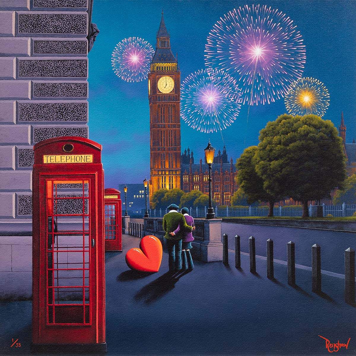 London Lights, Love Ignites & New York City Lights - Matching Edition SET by artist David Renshaw - Wyecliffe Galleries