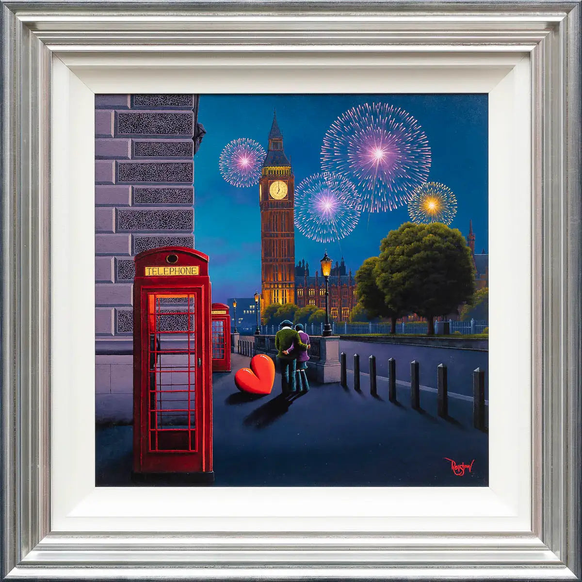 London Lights, Love Ignites - Original by artist David Renshaw - Wyecliffe Galleries