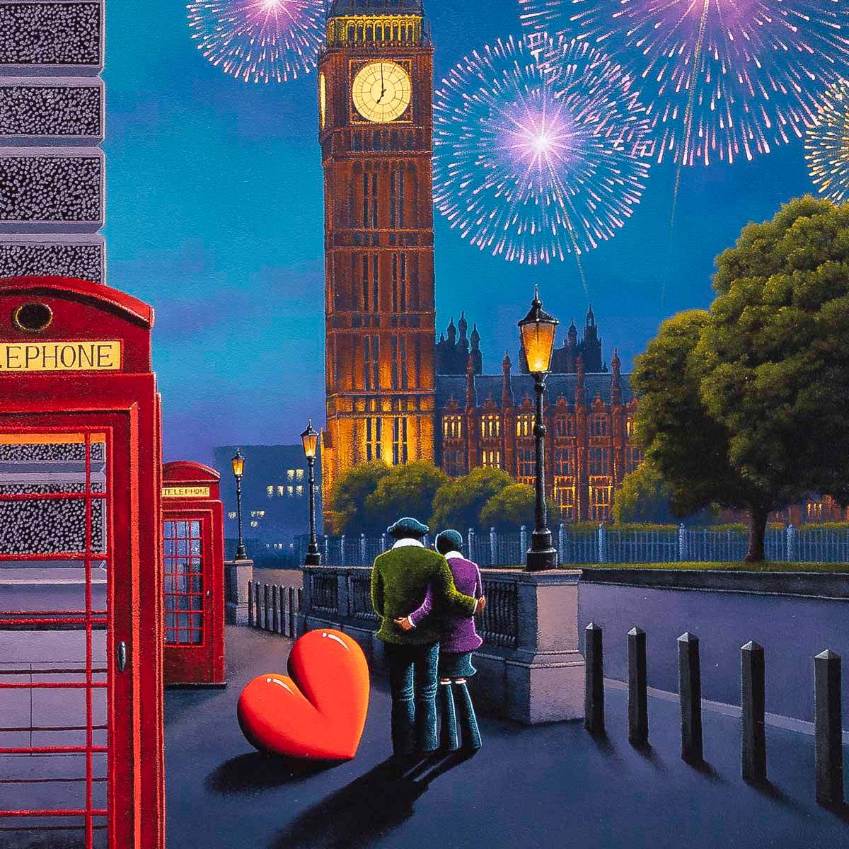 London Lights, Love Ignites - Original by artist David Renshaw - Wyecliffe Galleries