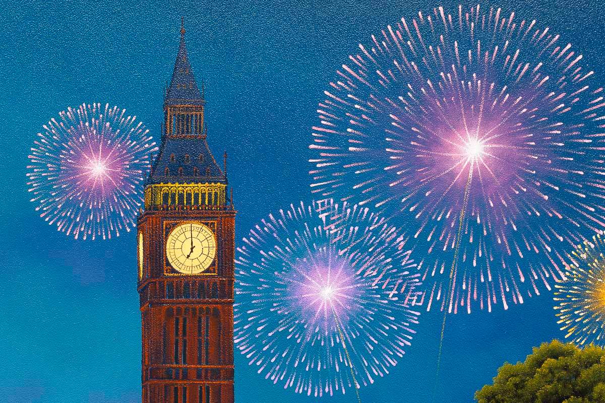 London Lights, Love Ignites - Original by artist David Renshaw - Wyecliffe Galleries