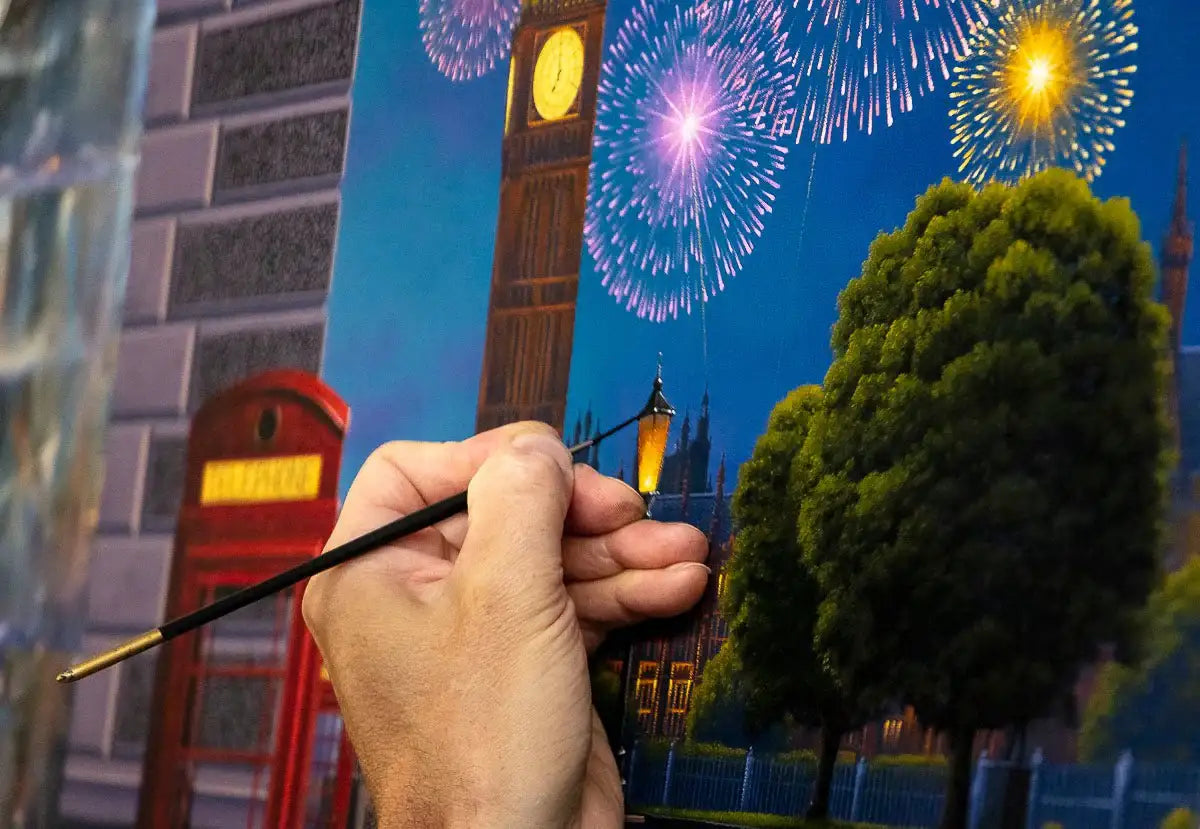 London Lights, Love Ignites - Original by artist David Renshaw - Wyecliffe Galleries