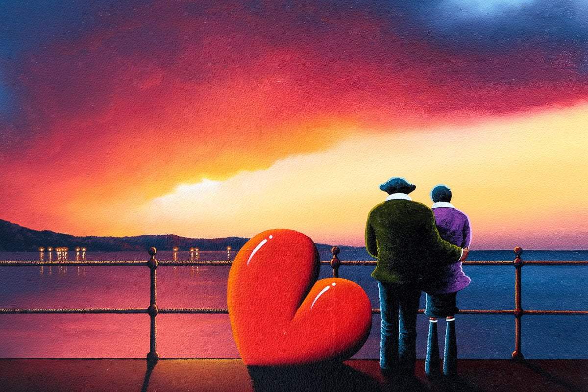 Love At Sunset Lake - Original - SOLD by artist David Renshaw - Wyecliffe Galleries