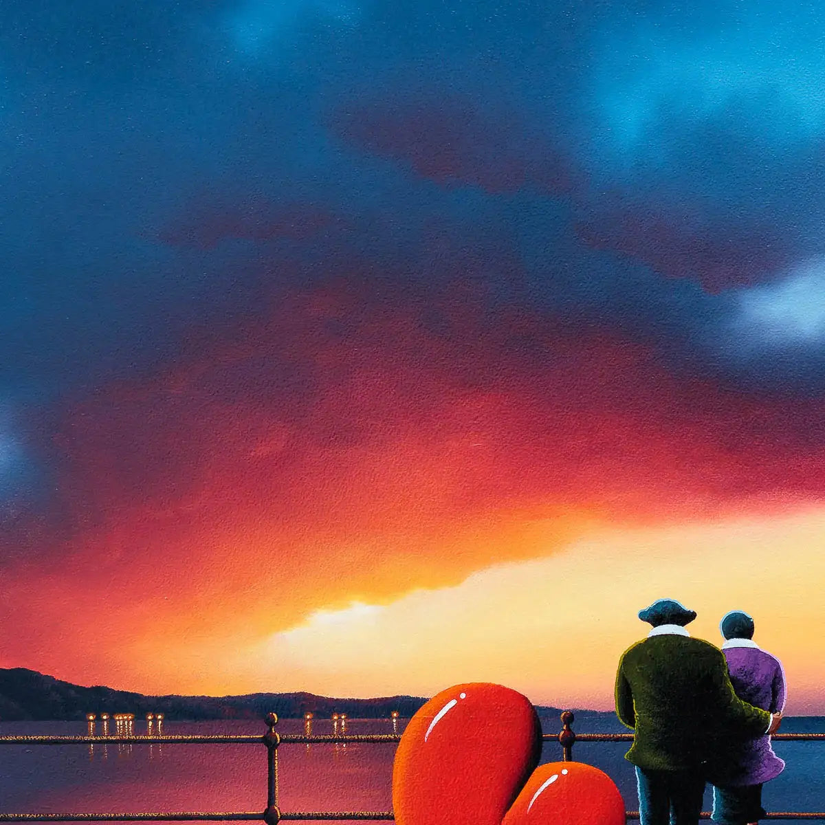 Love At Sunset Lake - Original - SOLD by artist David Renshaw - Wyecliffe Galleries